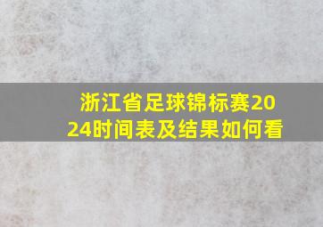 浙江省足球锦标赛2024时间表及结果如何看