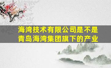 海湾技术有限公司是不是青岛海湾集团旗下的产业