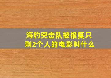 海豹突击队被报复只剩2个人的电影叫什么