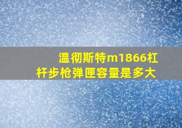 温彻斯特m1866杠杆步枪弹匣容量是多大