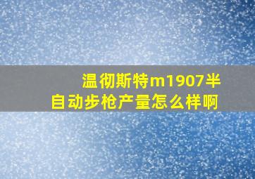 温彻斯特m1907半自动步枪产量怎么样啊