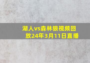 湖人vs森林狼视频回放24年3月11日直播