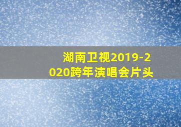 湖南卫视2019-2020跨年演唱会片头