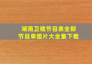 湖南卫视节目表全部节目单图片大全集下载