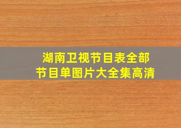 湖南卫视节目表全部节目单图片大全集高清