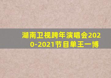 湖南卫视跨年演唱会2020-2021节目单王一博