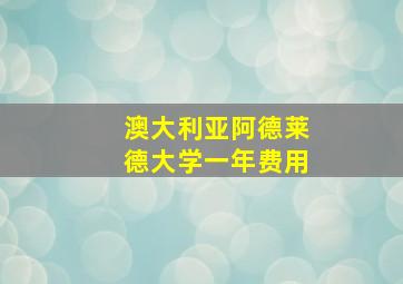 澳大利亚阿德莱德大学一年费用