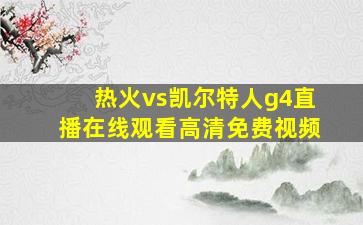 热火vs凯尔特人g4直播在线观看高清免费视频