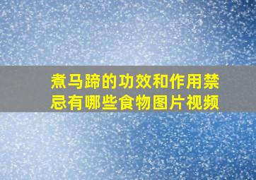 煮马蹄的功效和作用禁忌有哪些食物图片视频