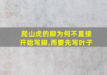 爬山虎的脚为何不直接开始写脚,而要先写叶子