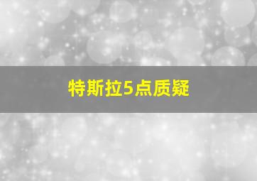 特斯拉5点质疑