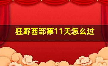 狂野西部第11天怎么过