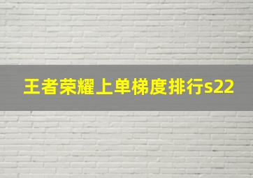 王者荣耀上单梯度排行s22