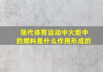 现代体育运动中火炬中的燃料是什么作用形成的