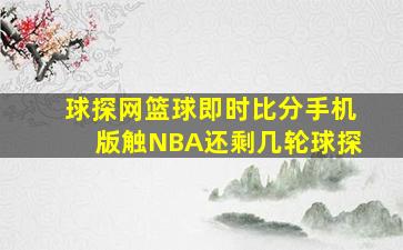 球探网篮球即时比分手机版触NBA还剩几轮球探