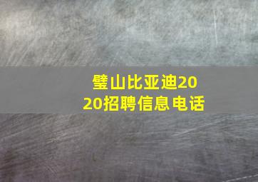 璧山比亚迪2020招聘信息电话