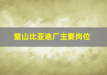 璧山比亚迪厂主要岗位