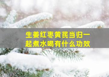 生姜红枣黄芪当归一起煮水喝有什么功效