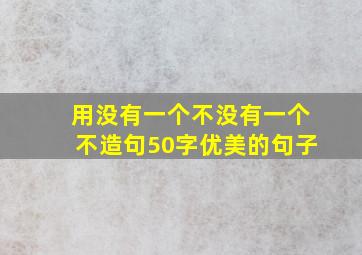 用没有一个不没有一个不造句50字优美的句子