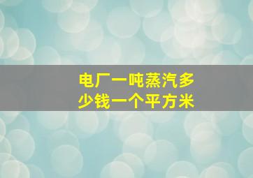 电厂一吨蒸汽多少钱一个平方米