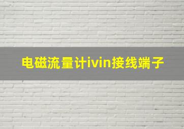 电磁流量计ivin接线端子