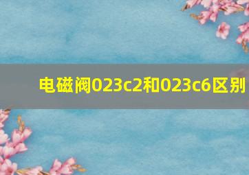 电磁阀023c2和023c6区别