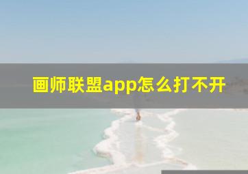 画师联盟app怎么打不开