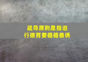 疏导原则是指进行德育要循循善诱