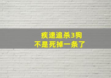 疾速追杀3狗不是死掉一条了