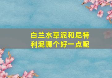 白兰水草泥和尼特利泥哪个好一点呢