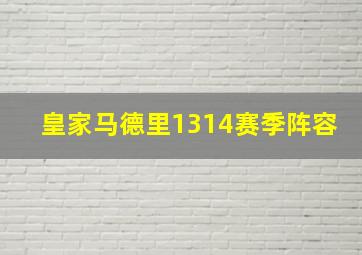 皇家马德里1314赛季阵容