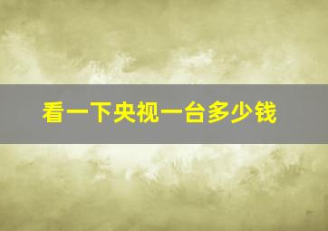 看一下央视一台多少钱