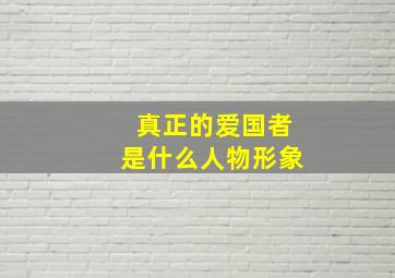 真正的爱国者是什么人物形象