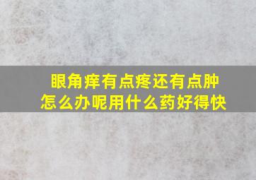 眼角痒有点疼还有点肿怎么办呢用什么药好得快