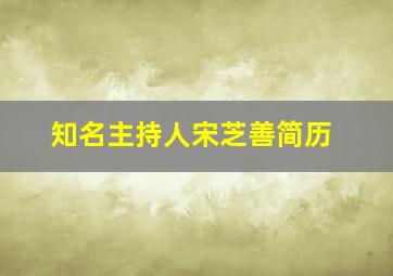 知名主持人宋芝善简历