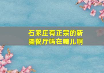 石家庄有正宗的新疆餐厅吗在哪儿啊