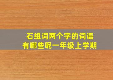 石组词两个字的词语有哪些呢一年级上学期