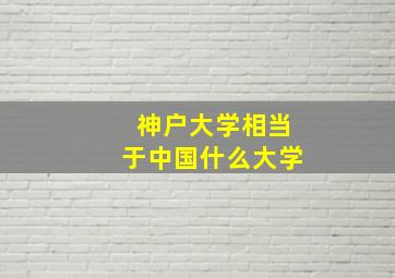 神户大学相当于中国什么大学