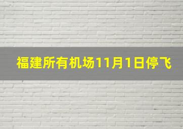 福建所有机场11月1日停飞