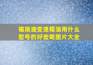 福瑞迪变速箱油用什么型号的好些呢图片大全