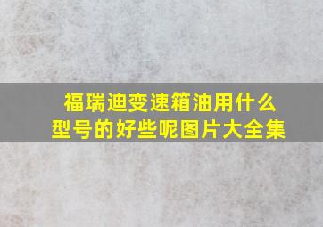 福瑞迪变速箱油用什么型号的好些呢图片大全集