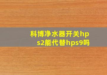 科博净水器开关hps2能代替hps9吗