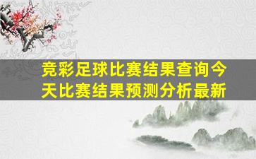 竞彩足球比赛结果查询今天比赛结果预测分析最新