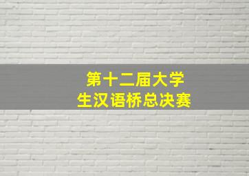 第十二届大学生汉语桥总决赛