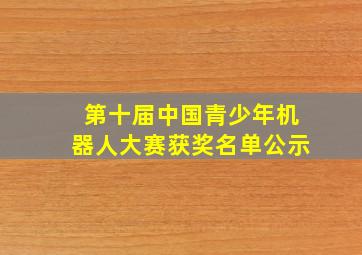 第十届中国青少年机器人大赛获奖名单公示