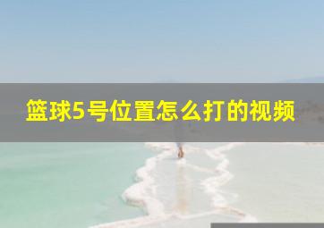 篮球5号位置怎么打的视频