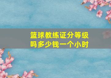 篮球教练证分等级吗多少钱一个小时