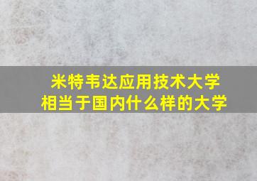 米特韦达应用技术大学相当于国内什么样的大学