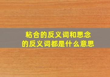 粘合的反义词和思念的反义词都是什么意思