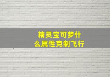 精灵宝可梦什么属性克制飞行